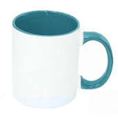 Кружка с заливкой и голубой ручкой